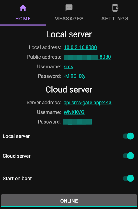 App UI screenshot